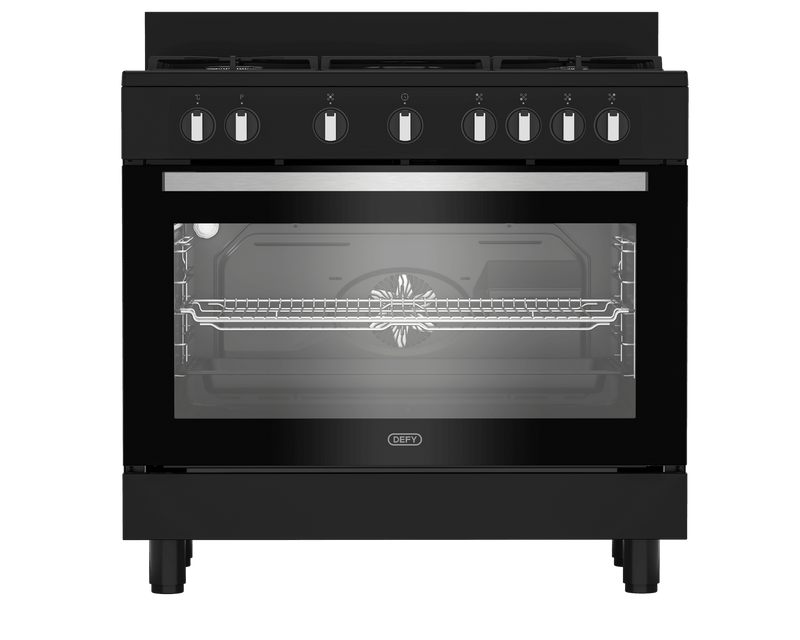 Defy 90cm Black Gas Electric Stove DGS90GEB - Metro Homecentre Menlyn