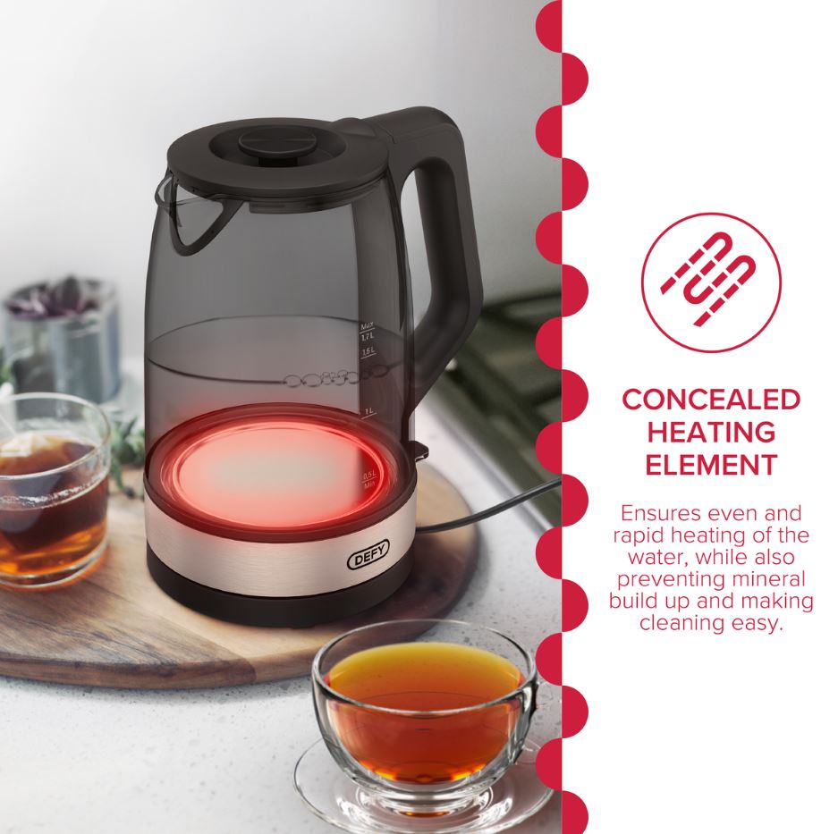Defy Voltran 1 - 7L Tinted Glass Kettle WK5300G - Metro Homecentre Menlyn