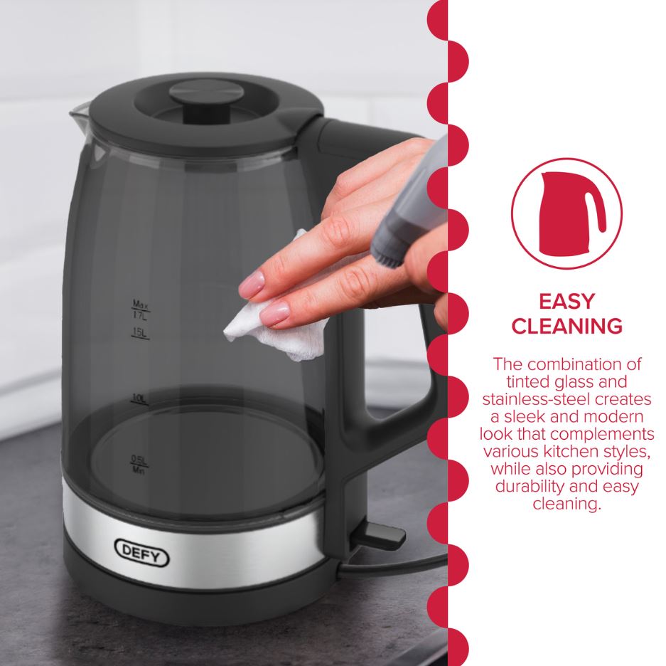 Defy Voltran 1 - 7L Tinted Glass Kettle WK5300G - Metro Homecentre Menlyn