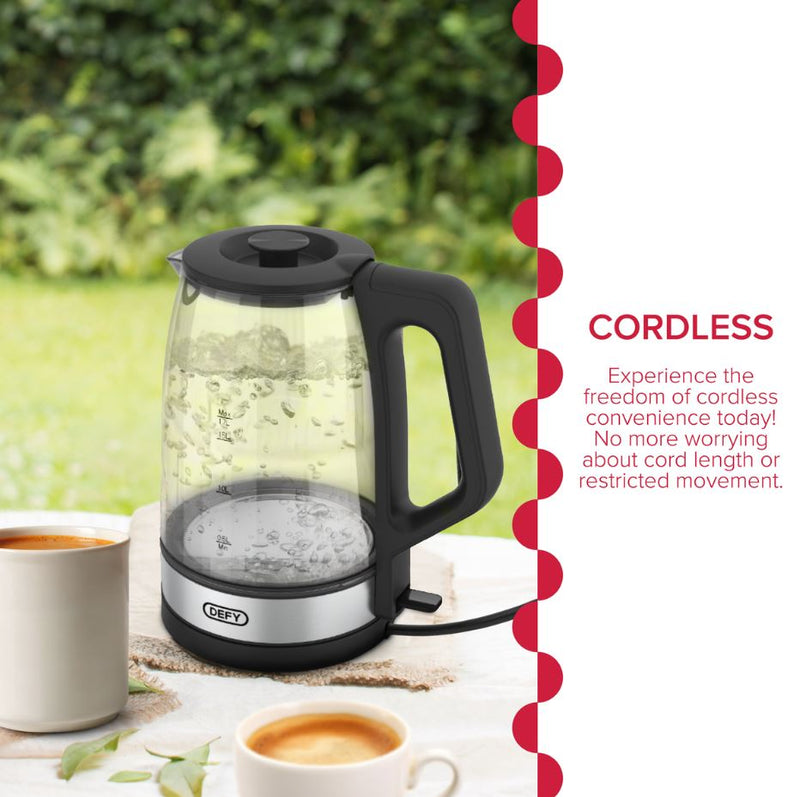 Defy Voltran 1 - 7L Tinted Glass Kettle WK5300G - Metro Homecentre Menlyn