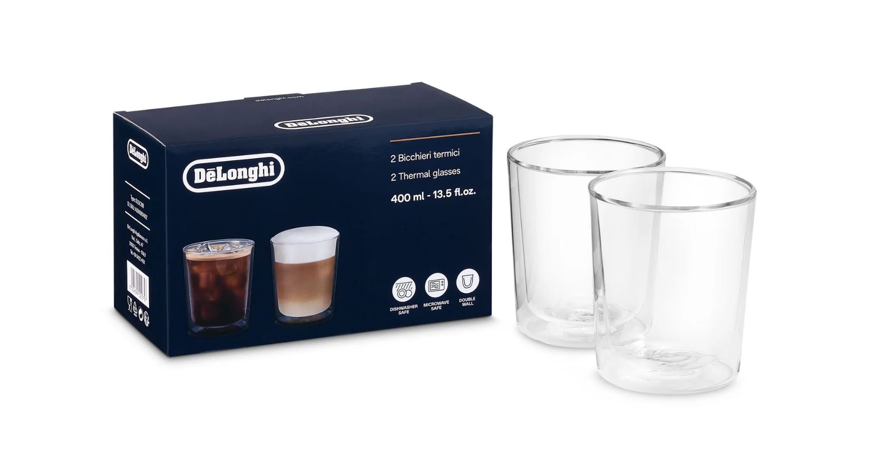 Delonghi 400ml Double Thermal Glasses DLSC318 - Metro Homecentre Menlyn