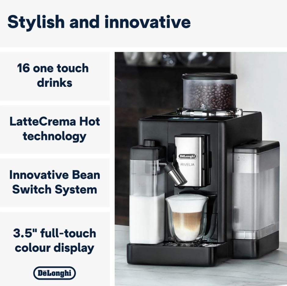 Delonghi Rivelia Bean Coffee Machine EXAM44055B - Metro Homecentre Menlyn