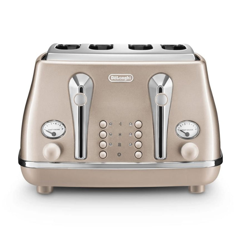 Delonghi Icona Beige 4 Slice Toaster CTOT4003BG - Metro Homecentre Menlyn