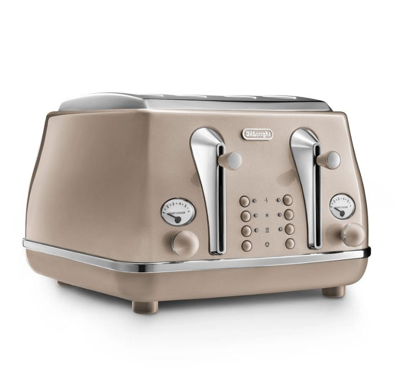 Delonghi Icona Beige 4 Slice Toaster CTOT4003BG - Metro Homecentre Menlyn