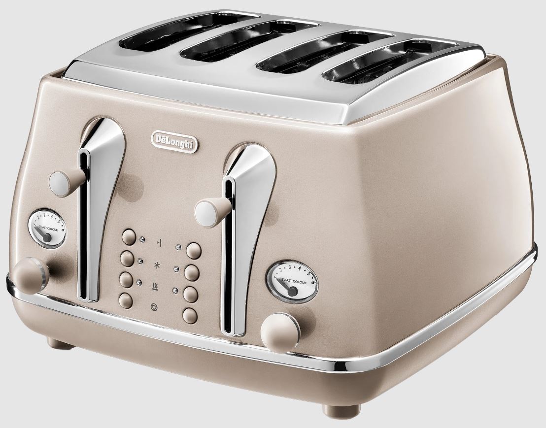 Delonghi Icona Beige 4 Slice Toaster CTOT4003BG - Metro Homecentre Menlyn