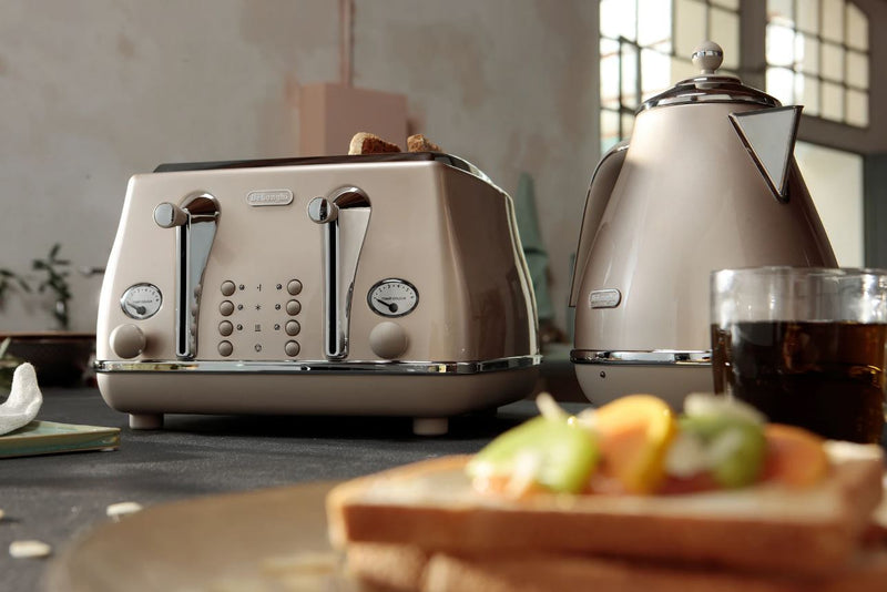 Delonghi Icona Beige 4 Slice Toaster CTOT4003BG - Metro Homecentre Menlyn