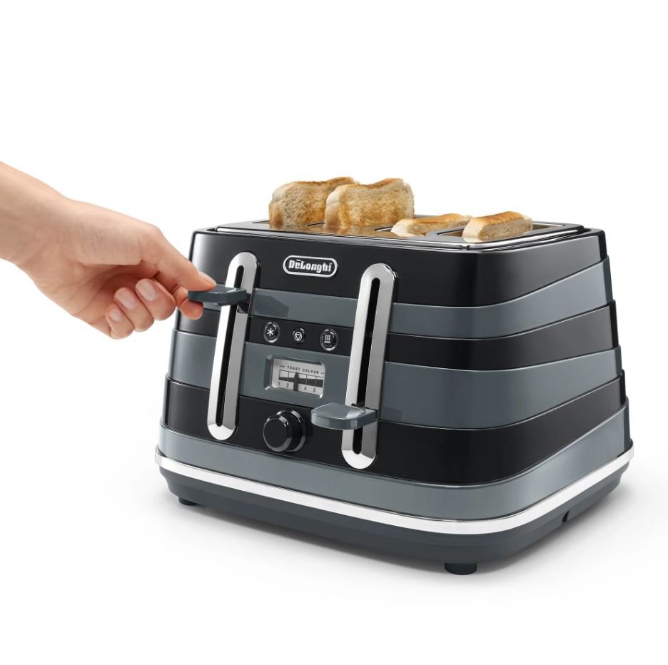 Delonghi Avvolta Black 4 Slice Toaster CTAC4003BK - Metro Homecentre Menlyn
