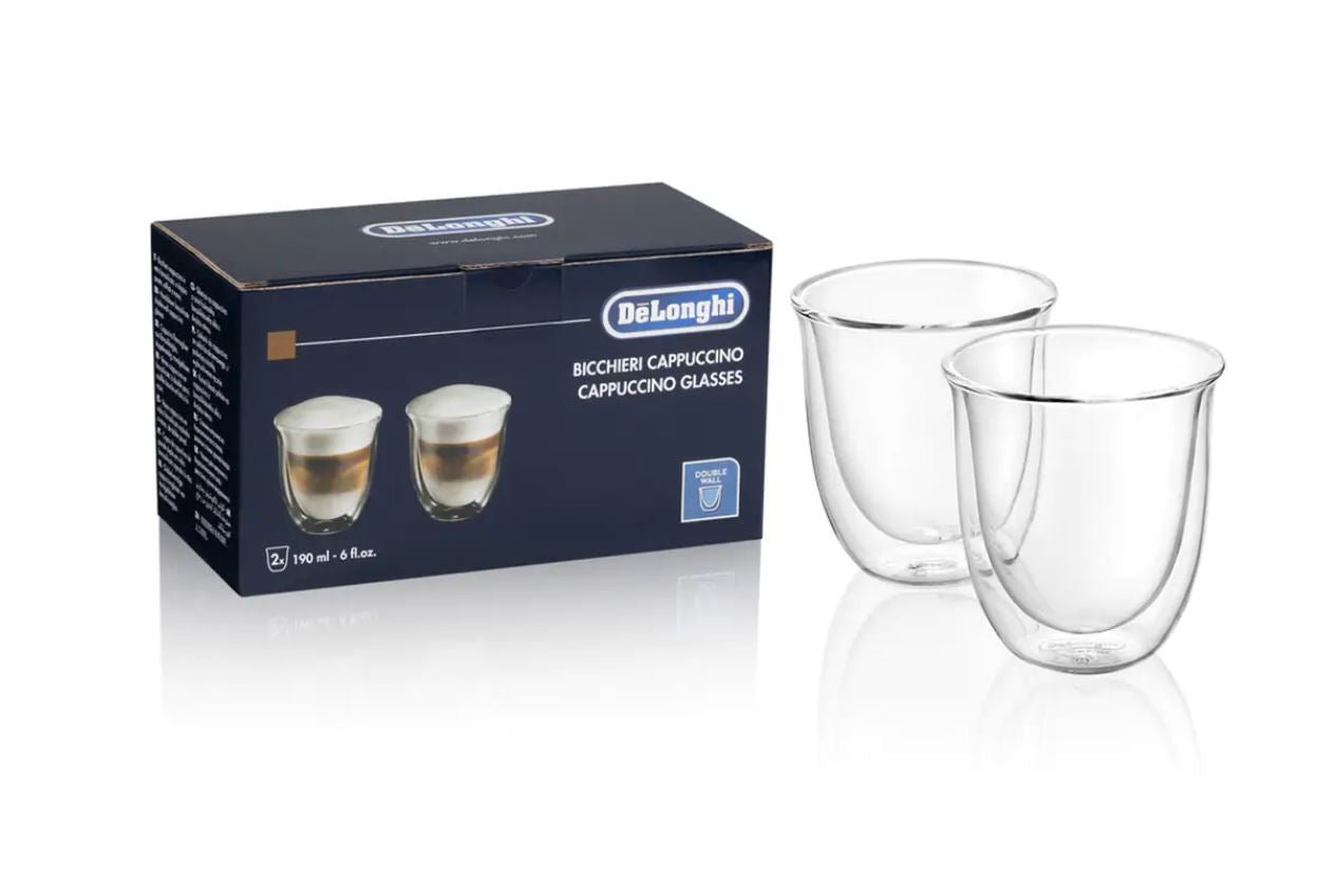 DeLonghi 2 Cappuccino Double Wall Glasses - DLSC311 - Metro Homecentre Menlyn
