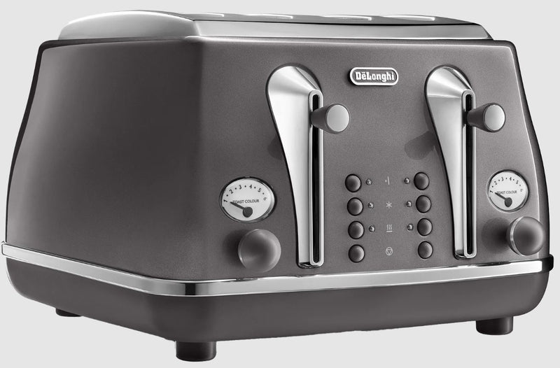 Delonghi Icona Grey 4 Slice Toaster CTOT4003GY - Metro Homecentre Menlyn