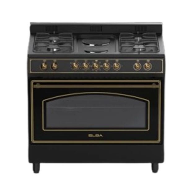 Elba 90cm Black 4 Gas 2 Electric Stove 049S4EX737KB - Metro Homecentre Menlyn