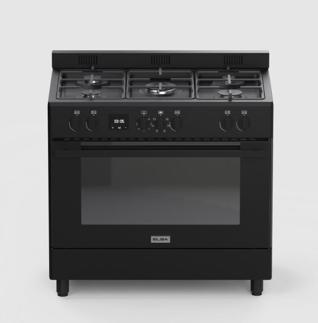Elba 90cm 5 Burner Gas Electric Stove 049S4EX827MB - Metro Homecentre Menlyn