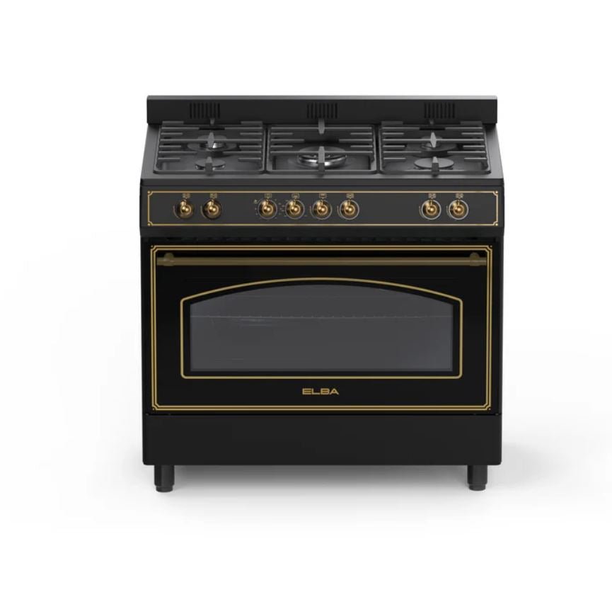 Elba 90cm 5 Burner Gas Electric Stove 049S4EX937KB - Metro Homecentre Menlyn