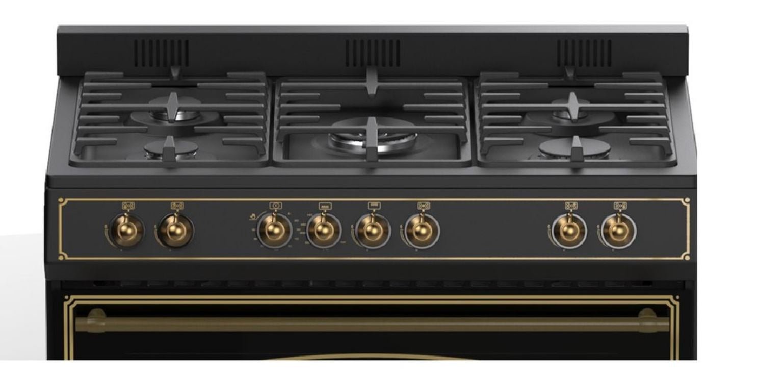 Elba 90cm 5 Burner Gas Electric Stove 049S4EX937KB - Metro Homecentre Menlyn