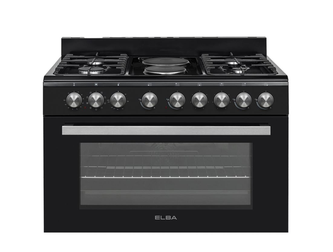 Elba 90cm Black 4 Gas 2 Electric Stove 0496CL727B - Metro Homecentre Menlyn