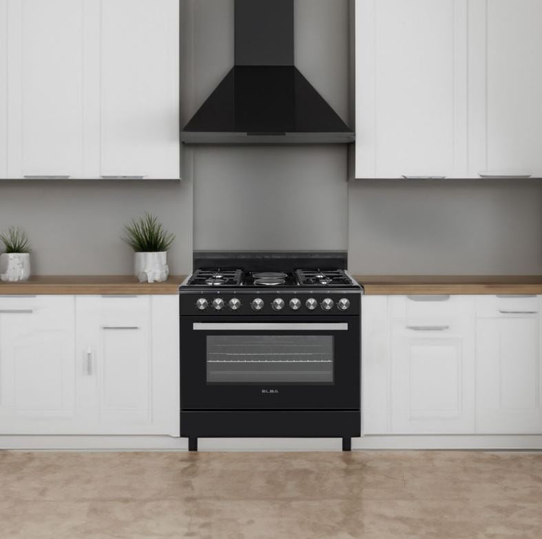 Elba 90cm Black 4 Gas 2 Electric Stove 0496CL727B - Metro Homecentre Menlyn