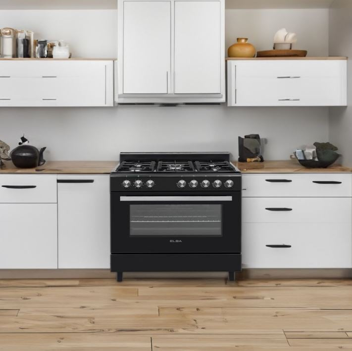 Elba 90cm Black GasElectric Stove 0496CL827B - Metro Homecentre Menlyn