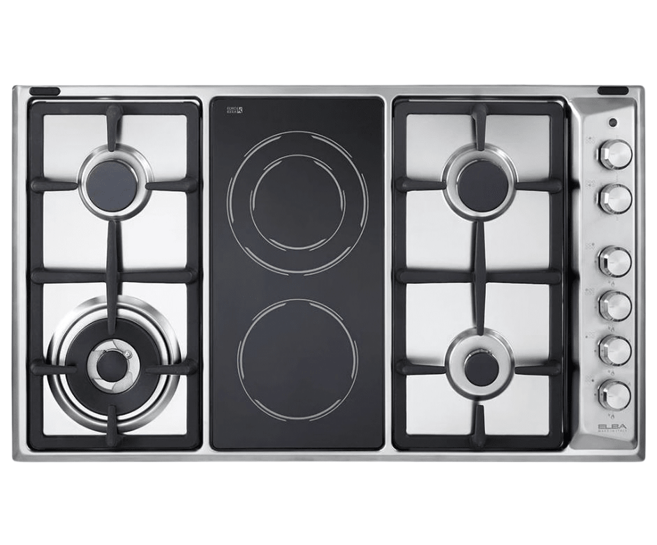 Elba 90cm SSteel 4 Gas Burner 2 Ceran Burner Hob EN95425XD - Metro Homecentre Menlyn