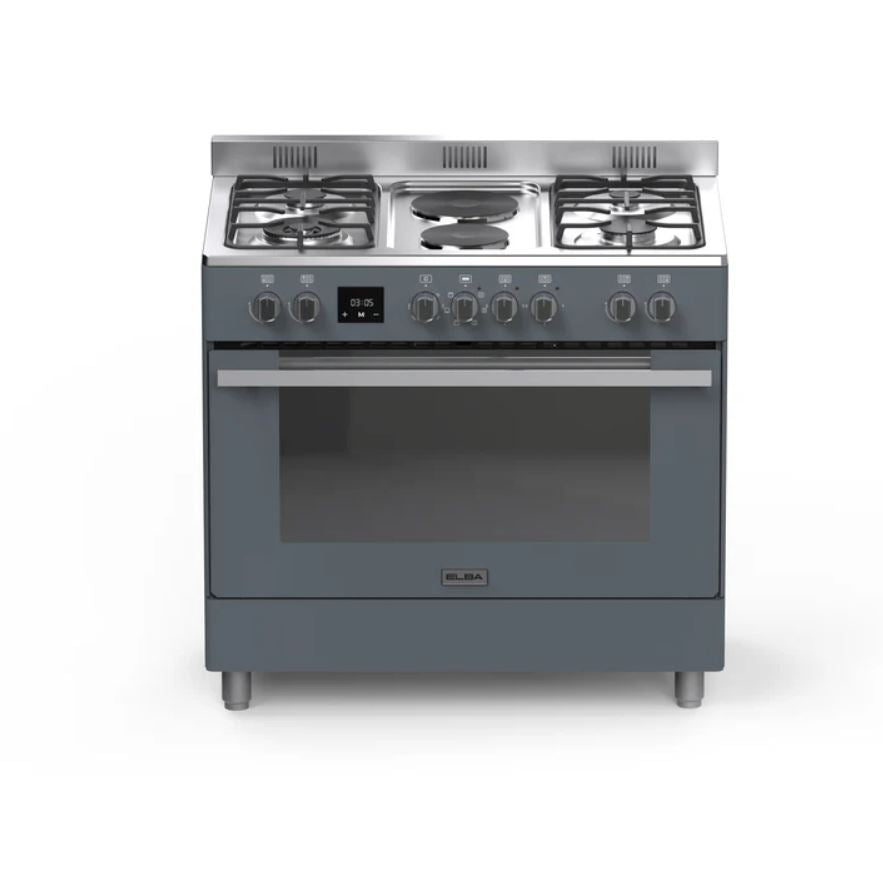 Elba 90cm Grey 4 Gas 2 Electric Stove 049S4EX737SG - Metro Homecentre Menlyn