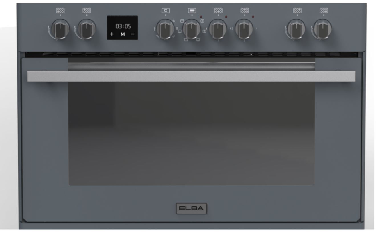 Elba 90cm Grey 4 Gas 2 Electric Stove 049S4EX737SG - Metro Homecentre Menlyn