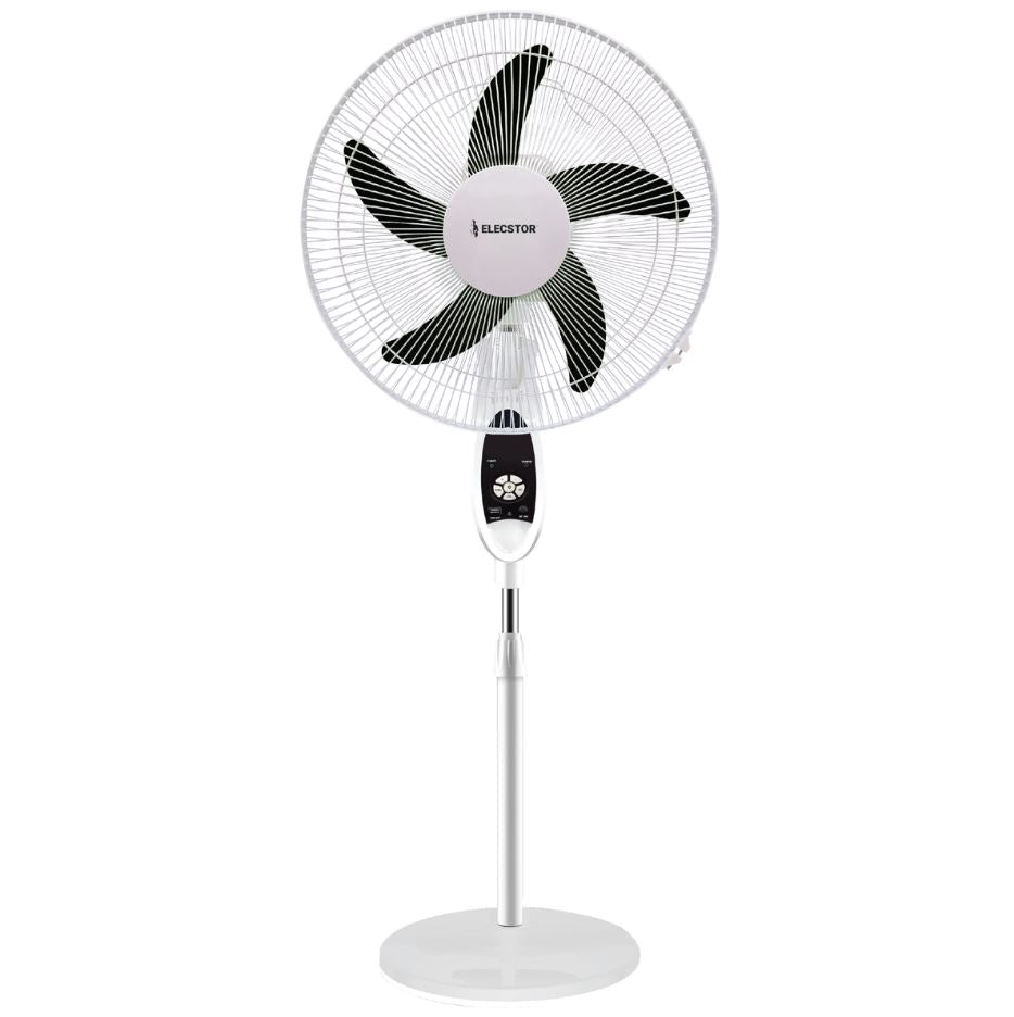 Elecstor 16" White Recharge Pedestal Fan ELE116 - Metro Homecentre Menlyn