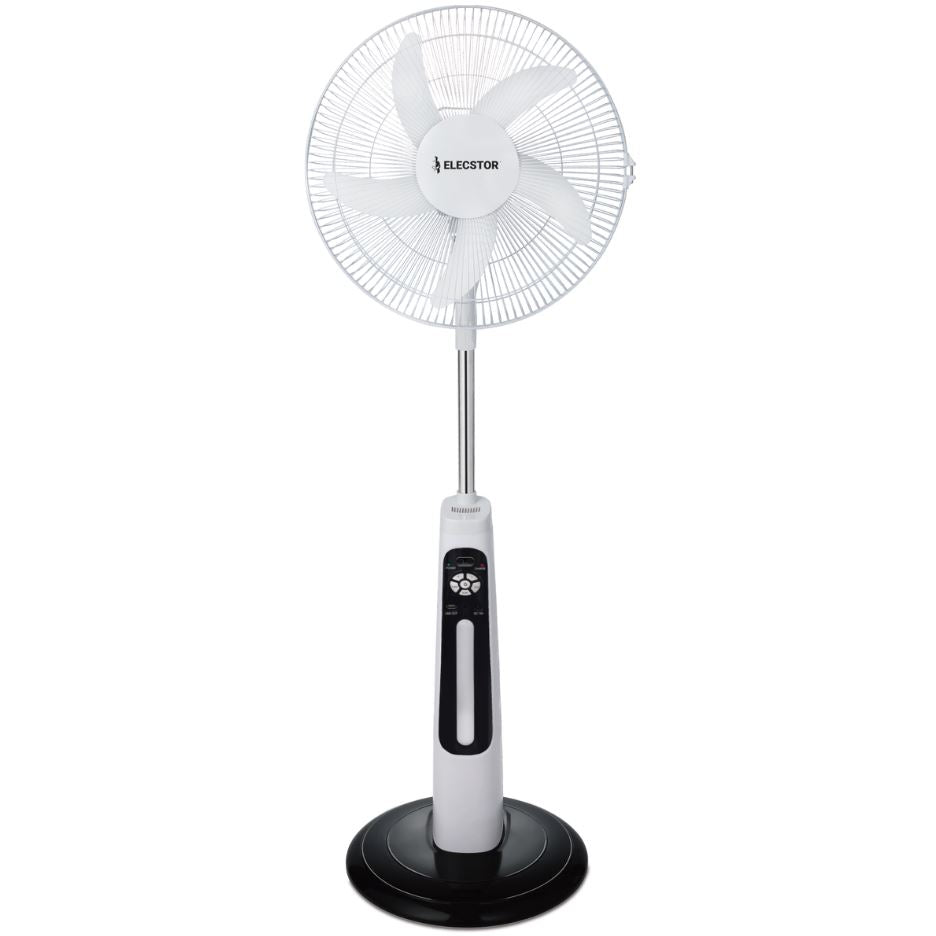 Elecstor 18inch White Recharge Pedestal Fan ELE300A18 - Metro Homecentre Menlyn