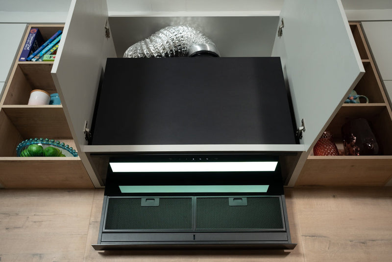 Falco 90cm Black Drop Down Extractor AR90761A - Metro Homecentre Menlyn