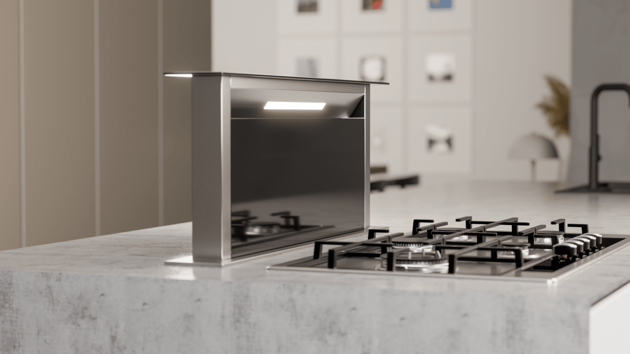 Falco 90cm Blk Glass Downdraft Extractor FAL90DDGBG - Metro Homecentre Menlyn