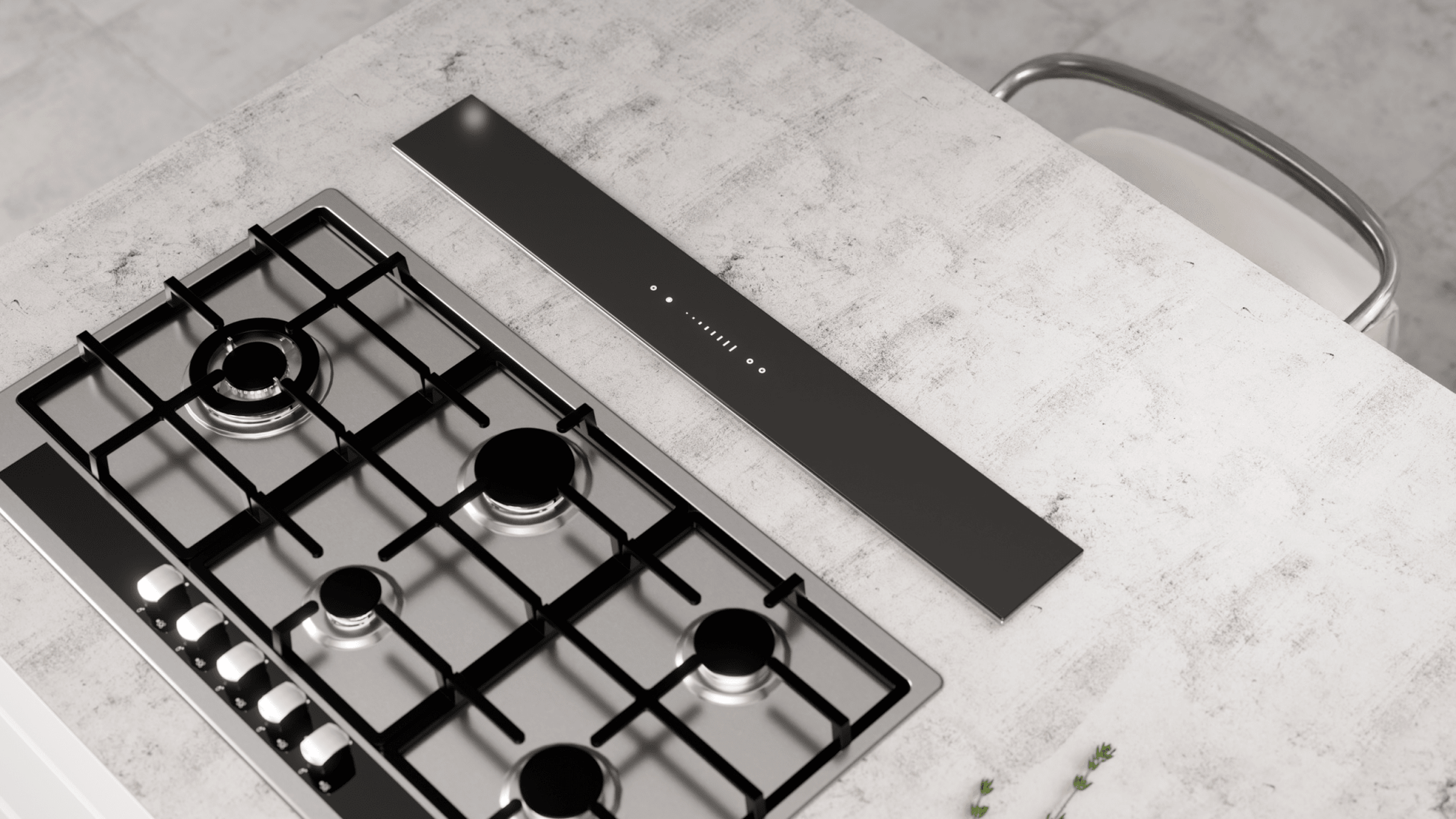 Falco 90cm Blk Glass Downdraft Extractor FAL90DDGBG - Metro Homecentre Menlyn