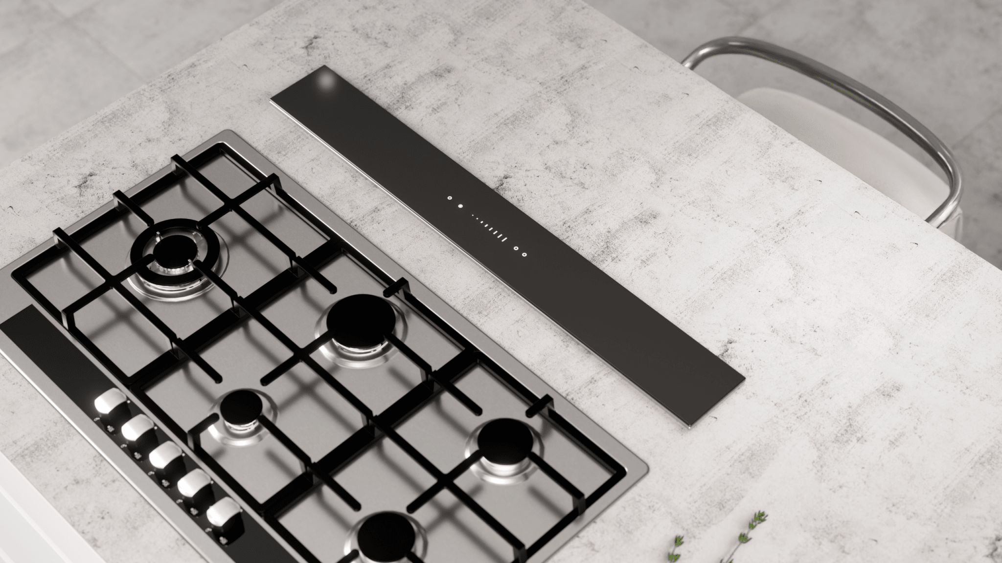 Falco 90cm Blk Glass Downdraft Extractor FAL90DDGBG - Metro Homecentre Menlyn