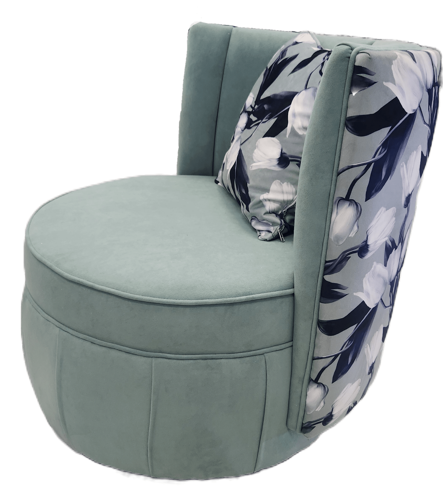 Fluted Occasional Velvet Chair Tulip Green - Metro Homecentre Menlyn