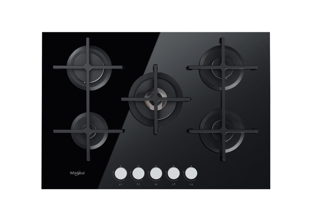 Whirlpool 70cm 5 Burner Black Gas on Glass Hob GOA7523 - NB - Metro Homecentre Menlyn