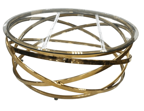 Gold Clear Glass Coffee Table CT062G - Metro Homecentre Menlyn