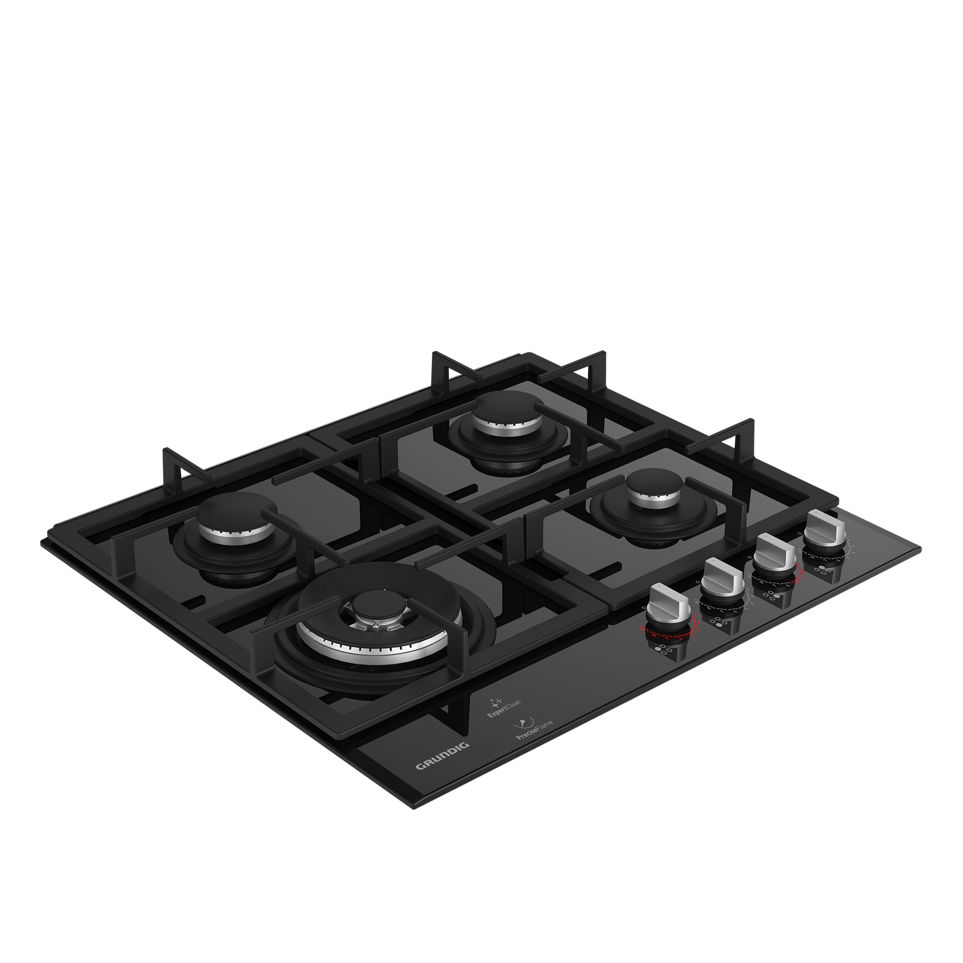 Grundig 60cm Black Gas on Glass Hob GIGL6234250 - Metro Homecentre Menlyn