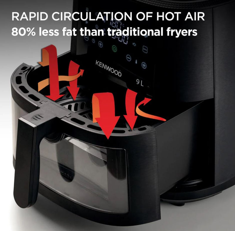 Kenwood 9L Black Dual Airfryer Grill HFG95000BK - Metro Homecentre Menlyn