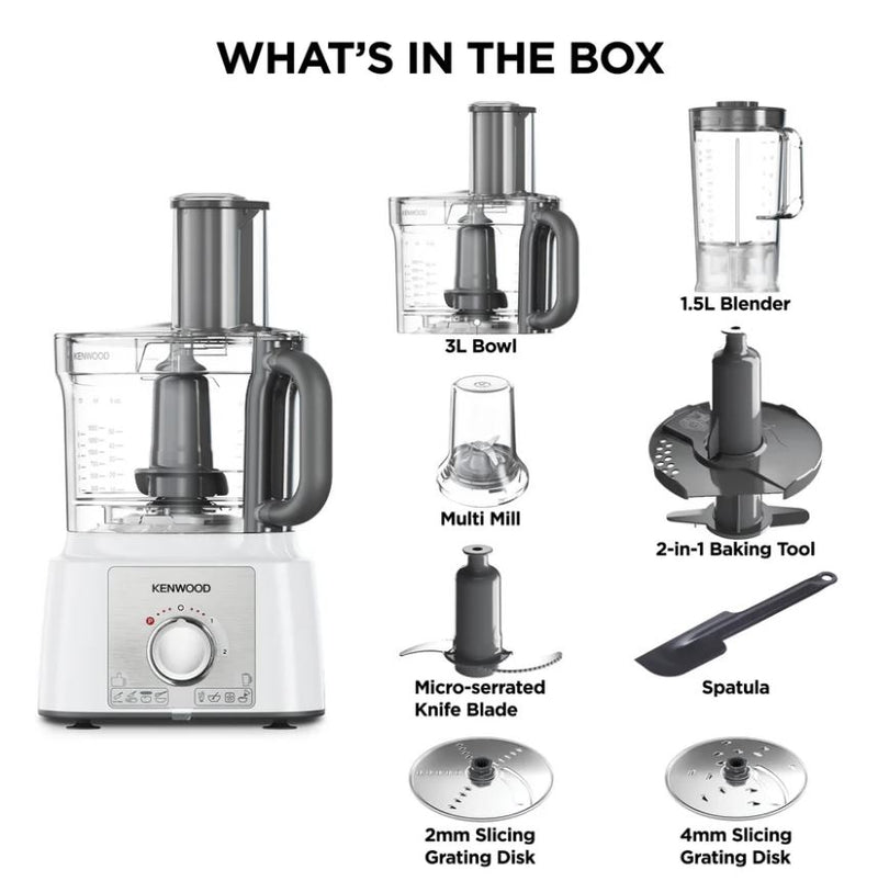 Kenwood MultiPro Express Food Processor FDP65400WH - Metro Homecentre Menlyn