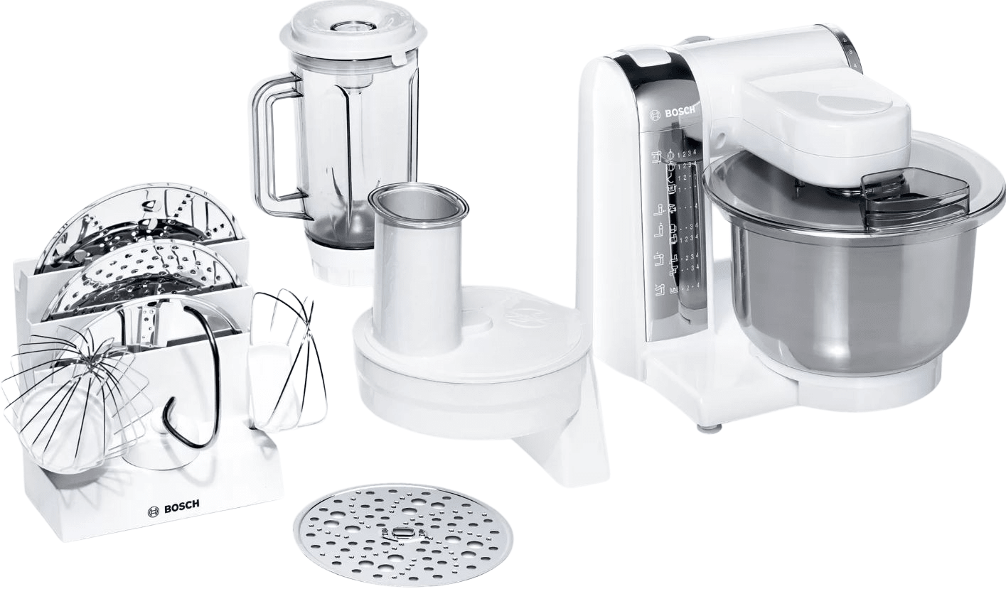 Bosch 600W White Kitchen Machine - MUM48CR1 - Metro Homecentre Menlyn
