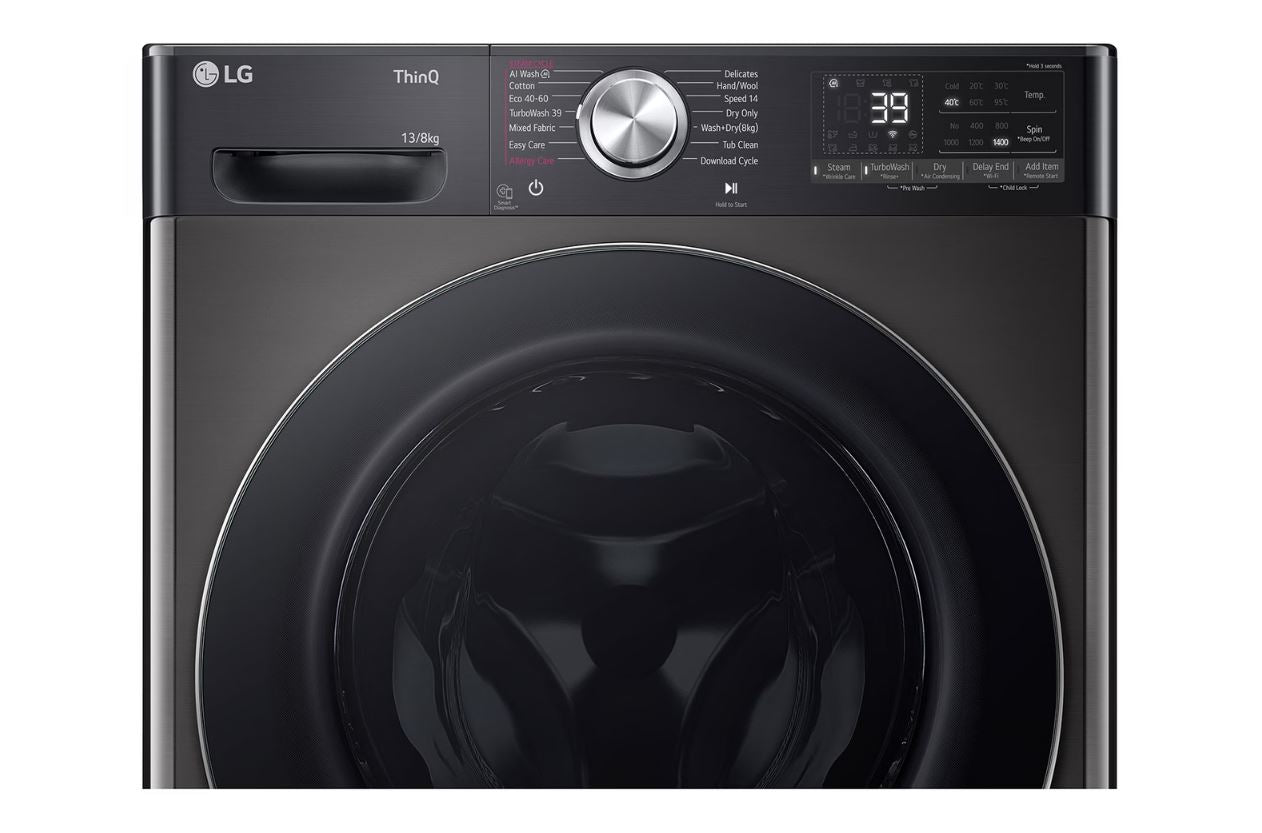LG 13 - 8kg Black Washer Dryer Combo - AI F4Y9LCP2ZB - Metro Homecentre Menlyn