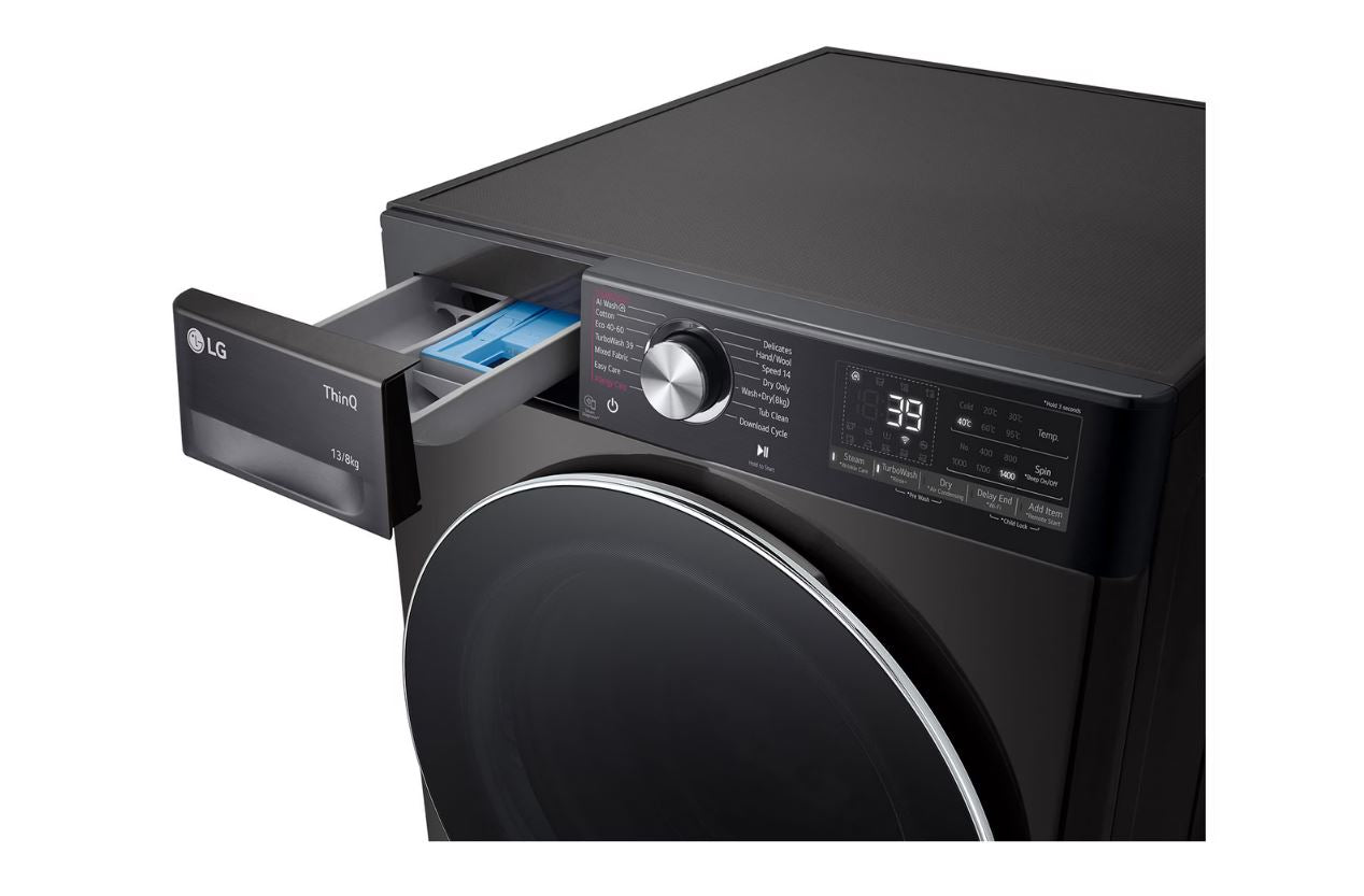 LG 13 - 8kg Black Washer Dryer Combo - AI F4Y9LCP2ZB - Metro Homecentre Menlyn