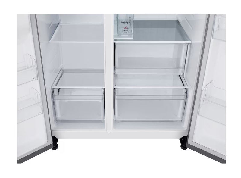 LG 617L Silver Side by Side Fridge Freezer GCL257KLKW - Metro Homecentre Menlyn