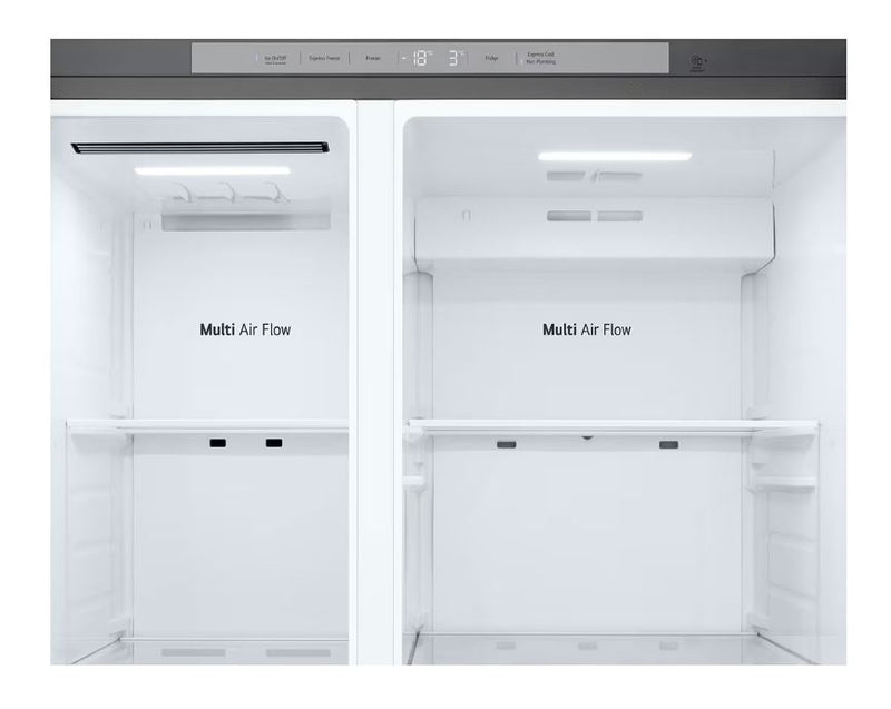 LG 617L Silver Side by Side Fridge Freezer GCL257KLKW - Metro Homecentre Menlyn