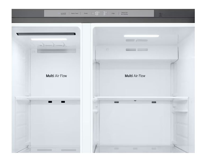 LG 617L Silver Side by Side Fridge Freezer GCL257KLKW - Metro Homecentre Menlyn