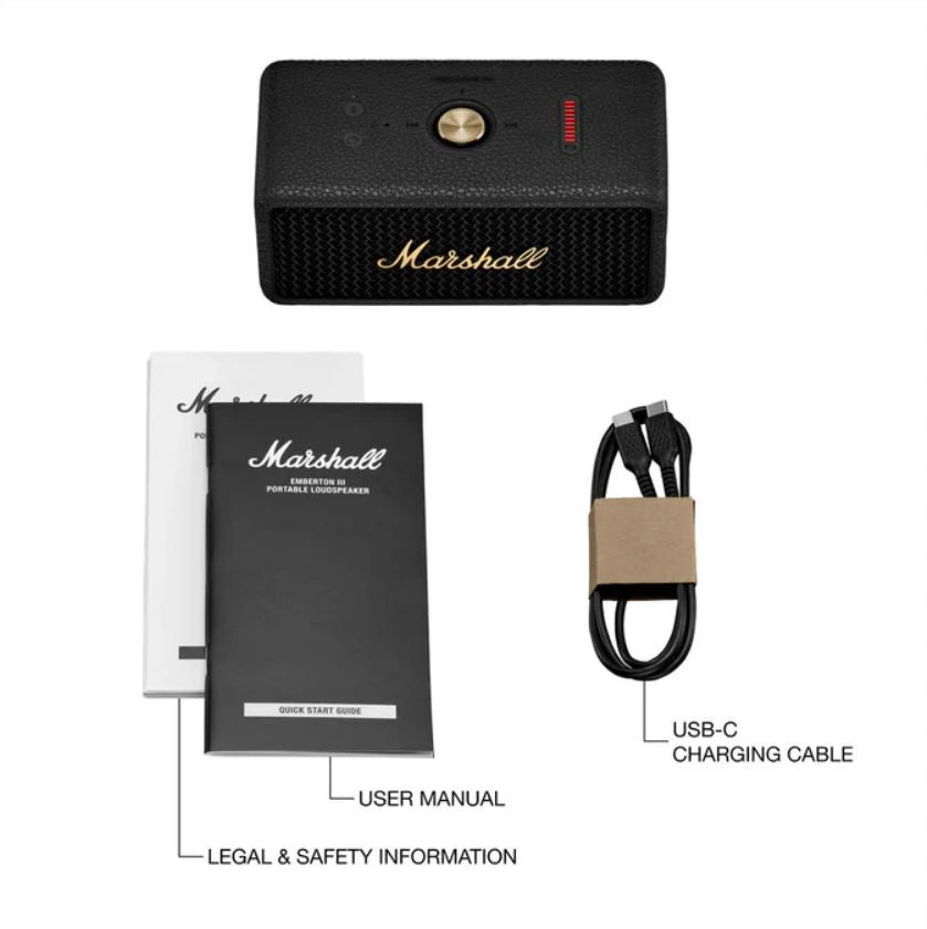 Marshall Emberton 3 Bluetooth Speaker BlackBrass - Metro Homecentre Menlyn