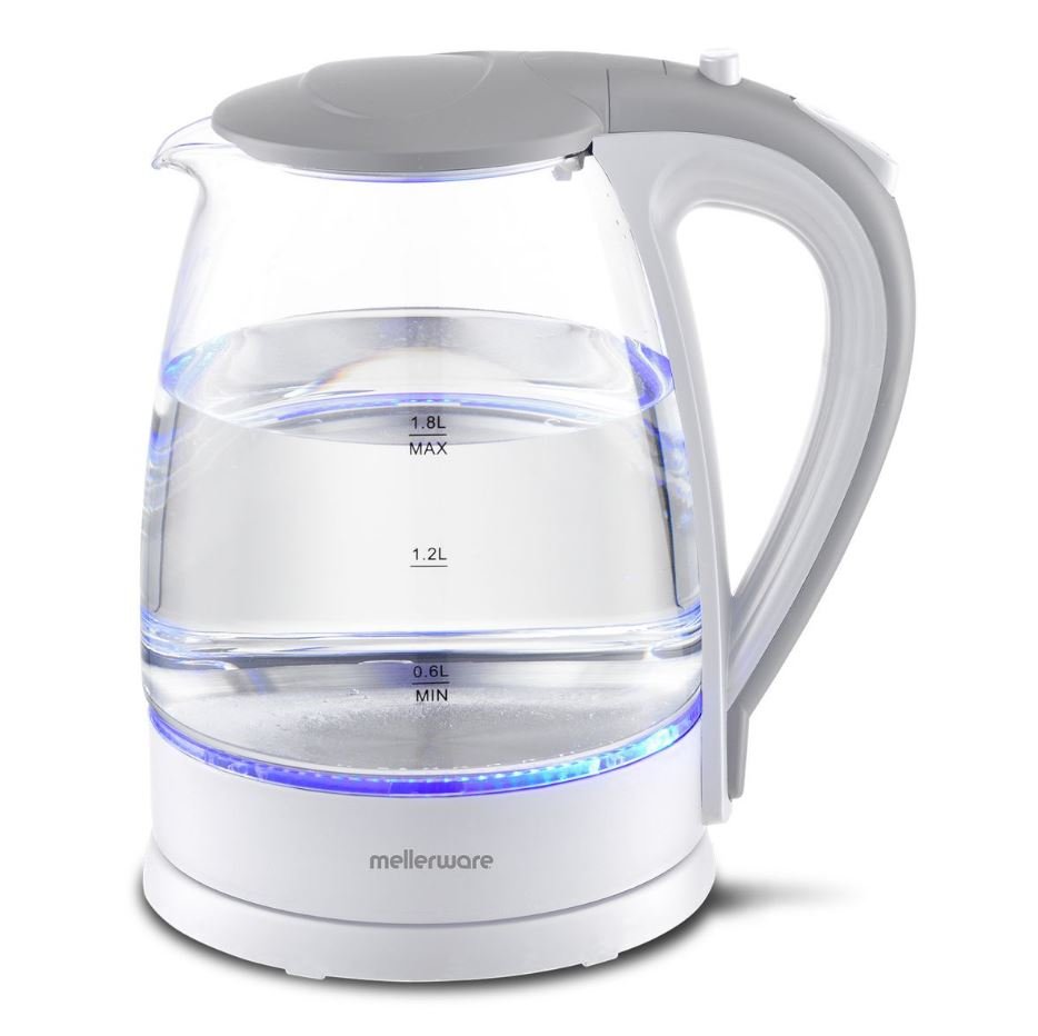Mellerware 1.8L White Cordless Glass Kettle 22300WH - Metro Homecentre Menlyn
