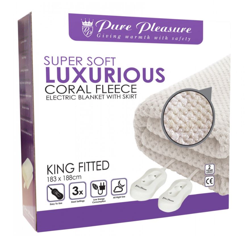 Pure Pleasure Fully Fitted King Coral Fleece Electric Blanket - Metro Homecentre Menlyn