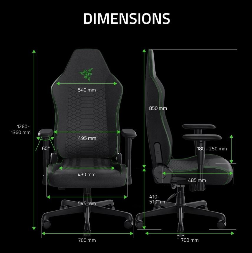 Razer Iskur Black Fabric Gaming Chair - Metro Homecentre Menlyn