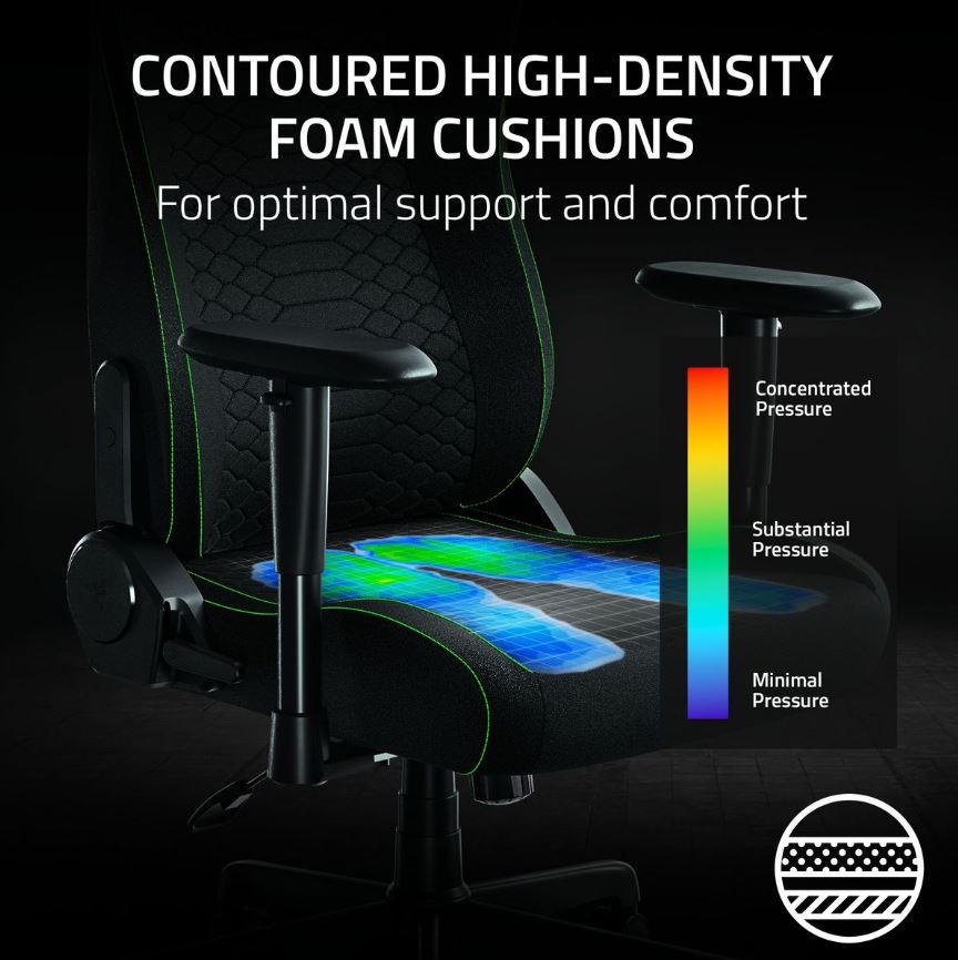 Razer Iskur Black Fabric Gaming Chair - Metro Homecentre Menlyn