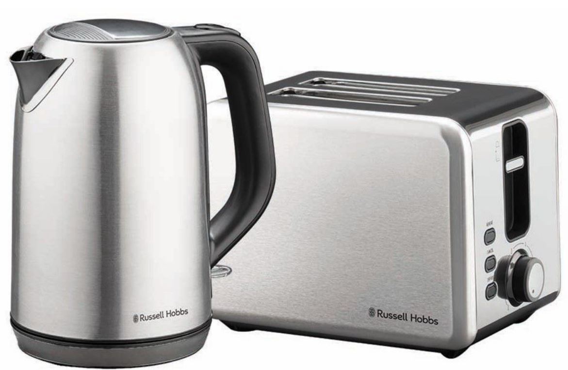Russell Hobbs Steel Everyday Kettle & Toaster Set - RHSSP30 - Metro Homecentre Menlyn
