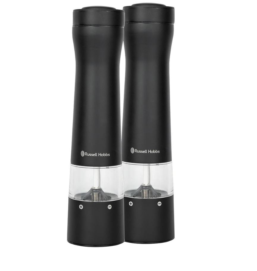 Russell Hobbs LED Electric Black Salt & Pepper Mill Set RHSPMB2 - Metro Homecentre Menlyn