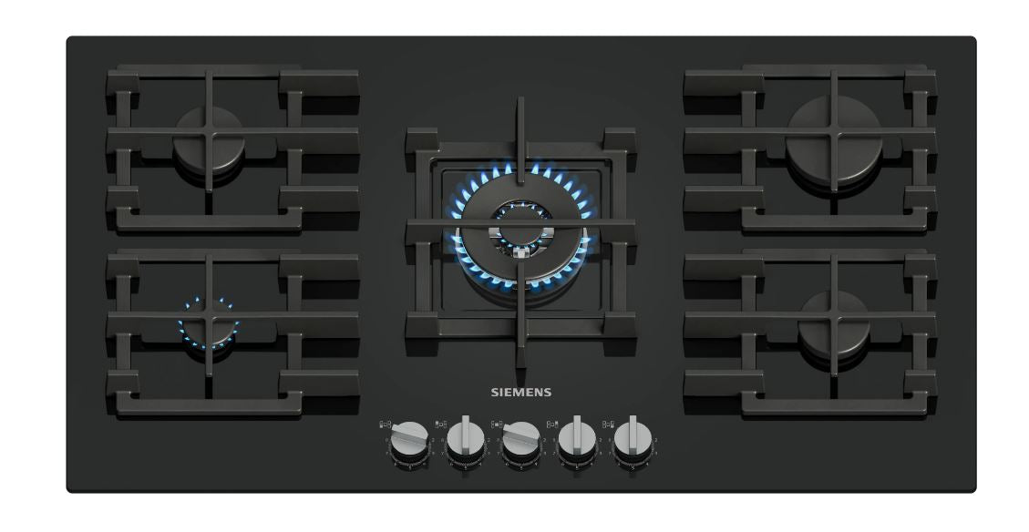 Siemens 90cm Black Glass Gas Hob EP9A6QI40M - Metro Homecentre Menlyn
