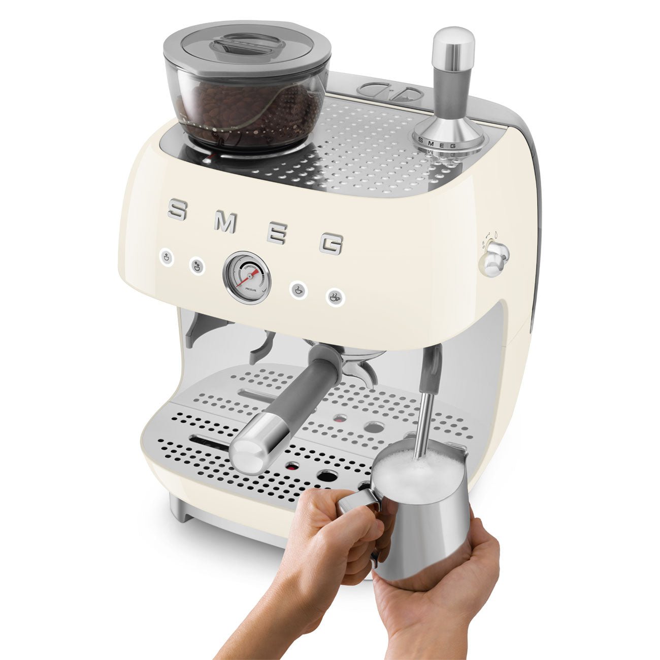 Smeg 50s Style Cream Manual Coffee Machine Grinder EGF03CREU - Metro Homecentre Menlyn